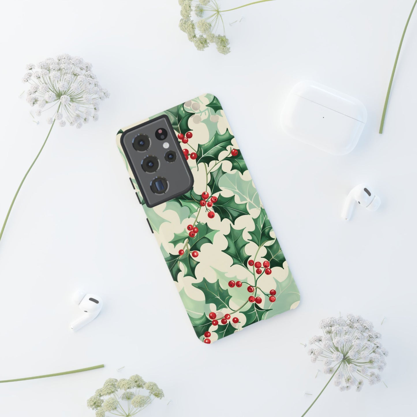 Winter Holly Charm – Tough Glossy Samsung Galaxy Case