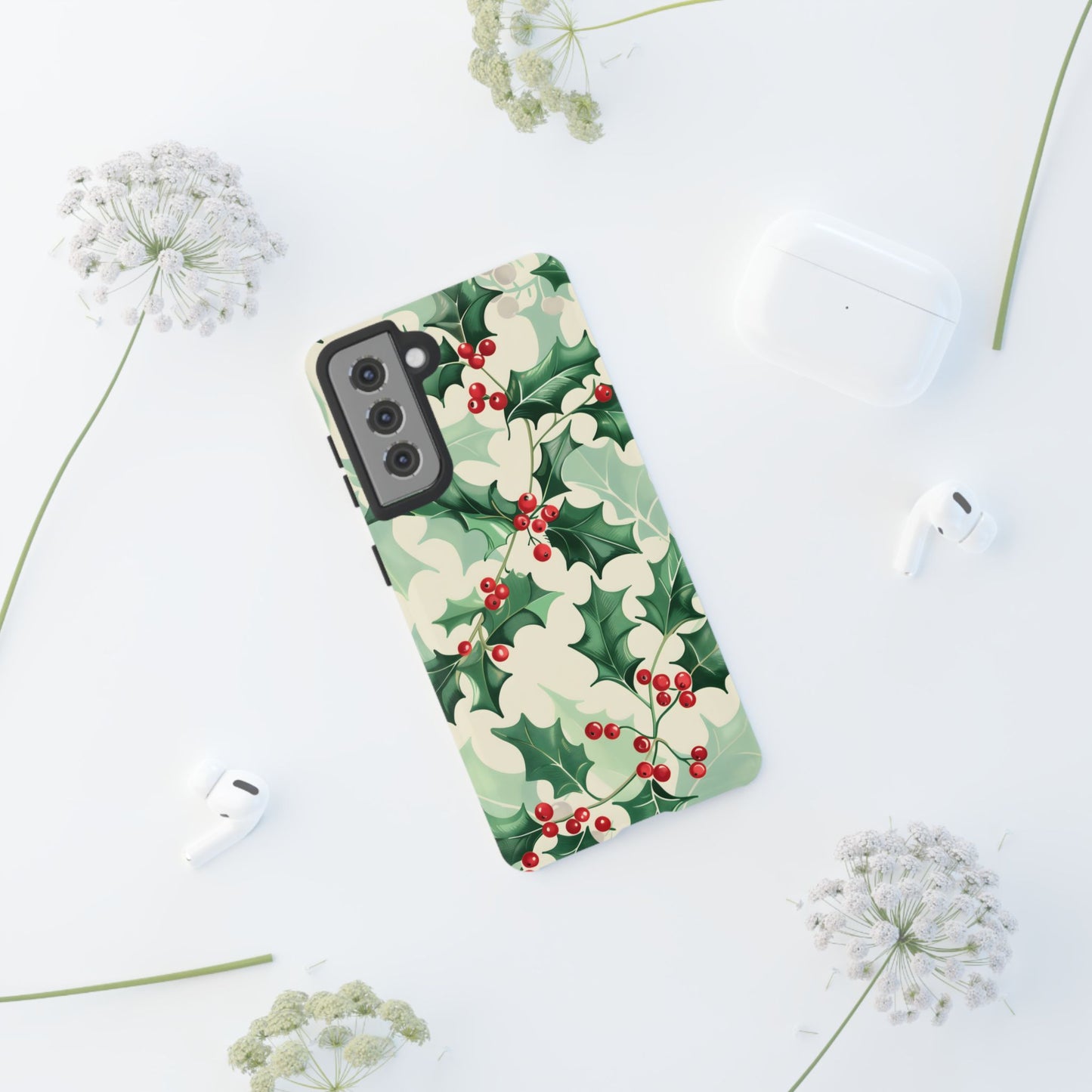 Winter Holly Charm – Tough Glossy Samsung Galaxy Case