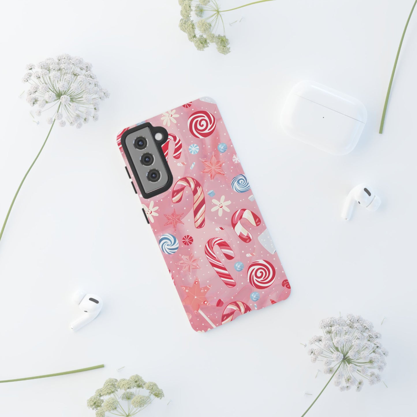 Candy Cane Swirl – Tough Glossy Samsung Galaxy Case