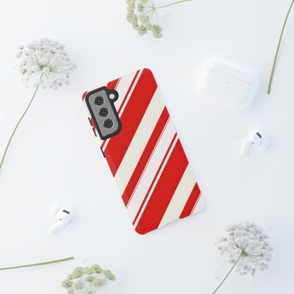 Crimson Holiday Stripes – Tough Glossy Samsung Galaxy Case