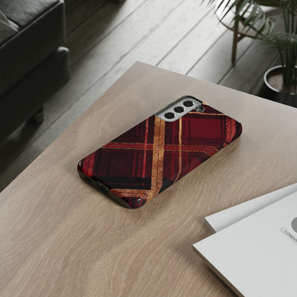 Crimson Luxe Plaid – Tough Glossy Samsung Galaxy Case