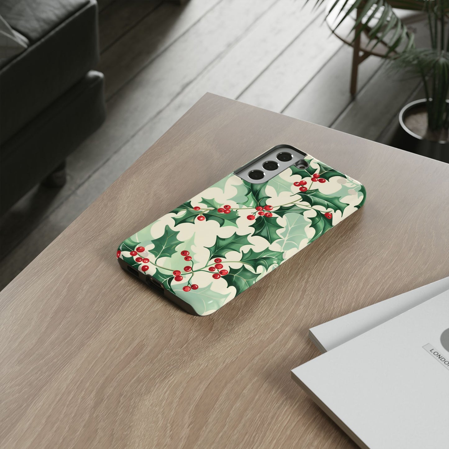 Winter Holly Charm – Tough Glossy Samsung Galaxy Case