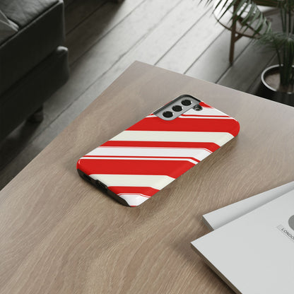 Crimson Holiday Stripes – Tough Glossy Samsung Galaxy Case