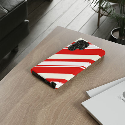 Crimson Holiday Stripes – Tough Glossy Samsung Galaxy Case
