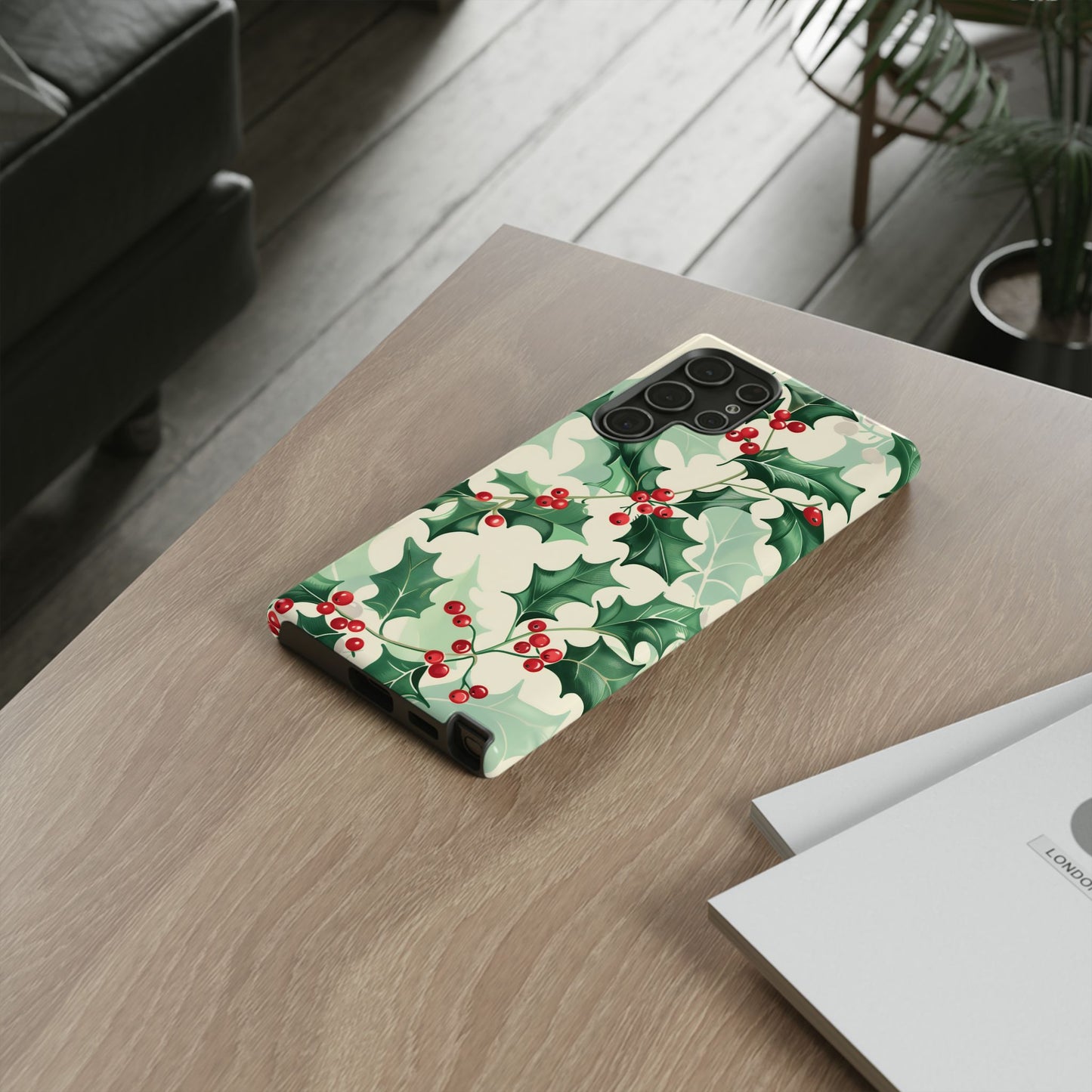 Winter Holly Charm – Tough Glossy Samsung Galaxy Case