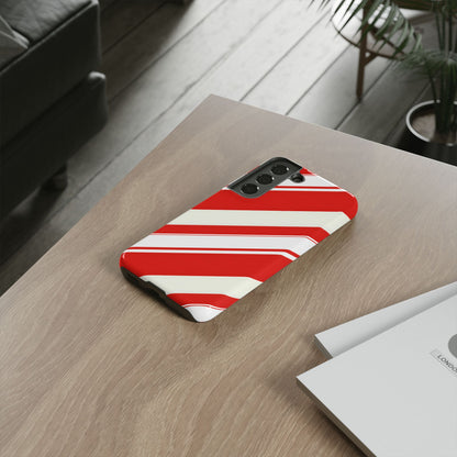 Crimson Holiday Stripes – Tough Glossy Samsung Galaxy Case