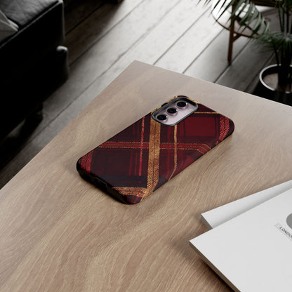 Crimson Luxe Plaid – Tough Glossy Samsung Galaxy Case