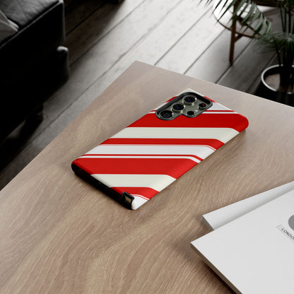Crimson Holiday Stripes – Tough Glossy Samsung Galaxy Case
