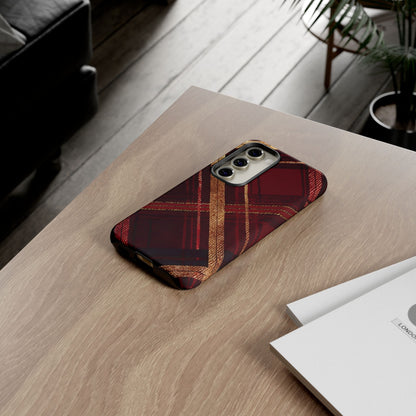 Crimson Luxe Plaid – Tough Glossy Samsung Galaxy Case