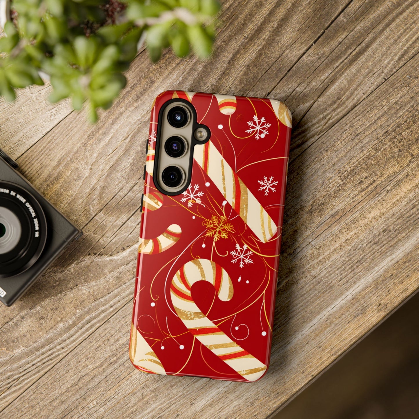 Golden Candy Cane Luxe – Tough Glossy Samsung Galaxy Case