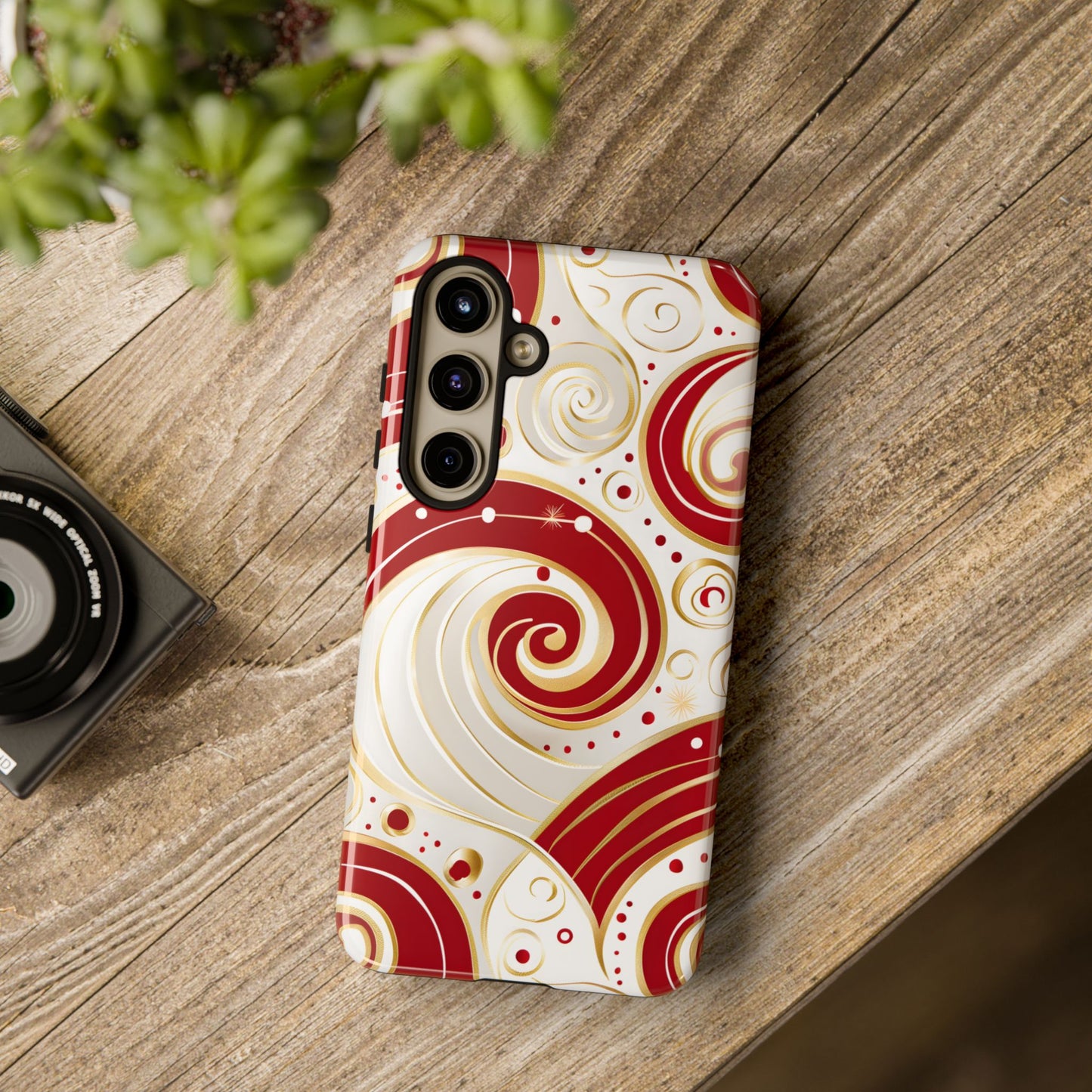 Golden Candy Swirl – Tough Glossy Samsung Galaxy Case