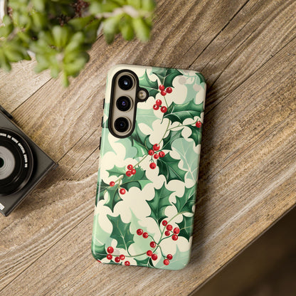 Winter Holly Charm – Tough Glossy Samsung Galaxy Case