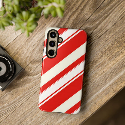 Crimson Holiday Stripes – Tough Glossy Samsung Galaxy Case