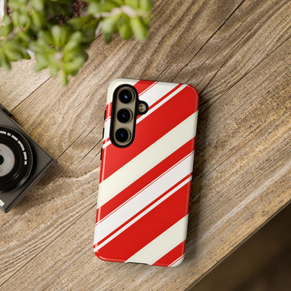 Crimson Holiday Stripes – Tough Glossy Samsung Galaxy Case