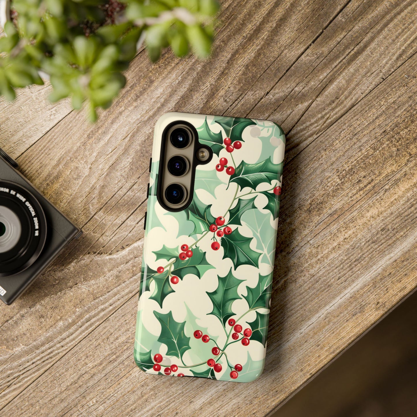 Winter Holly Charm – Tough Glossy Samsung Galaxy Case
