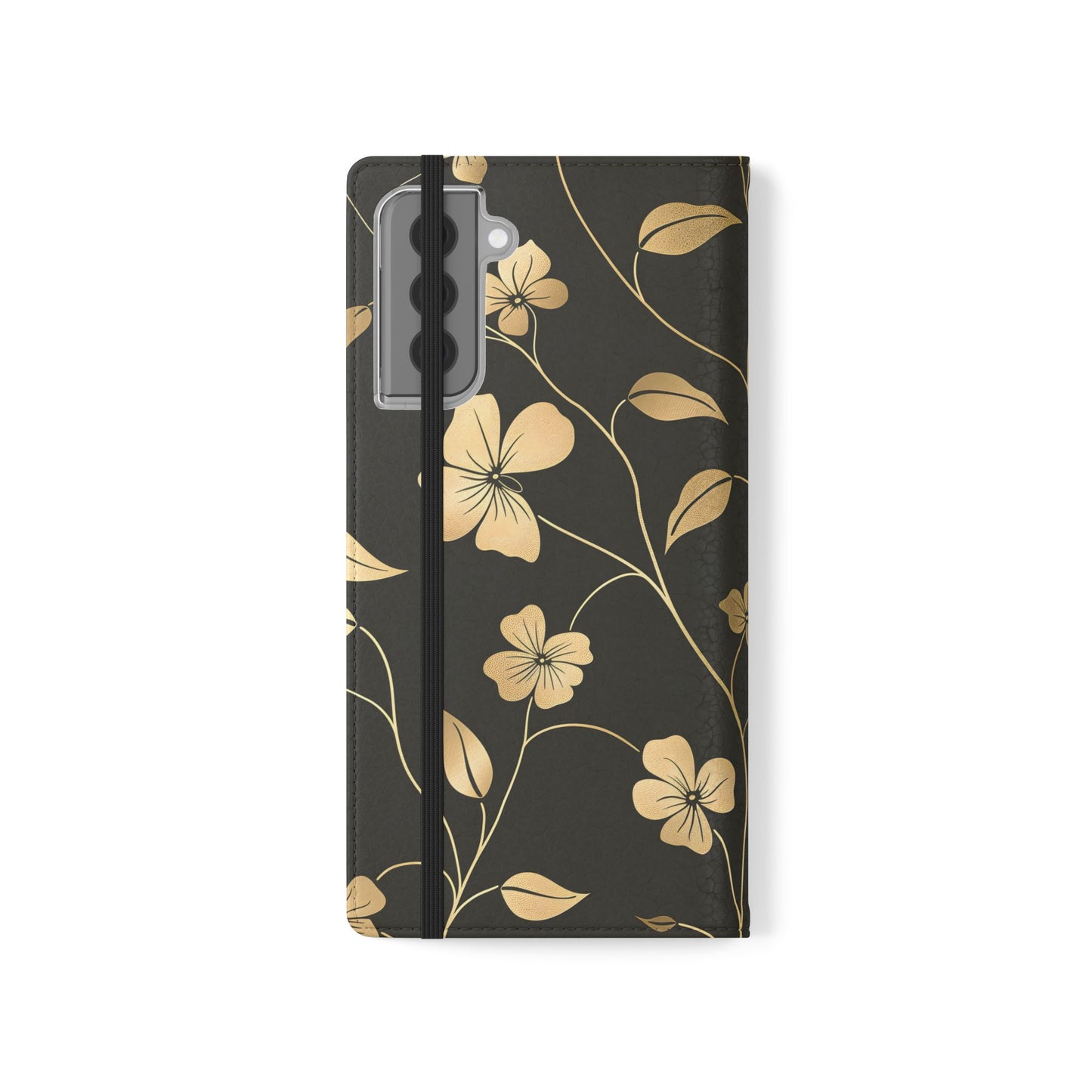 Golden Elegance – Samsung Vegan Leather Wallet Case
