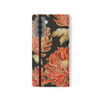 Ember Petals – Vegan Leather Wallet Samsung Case