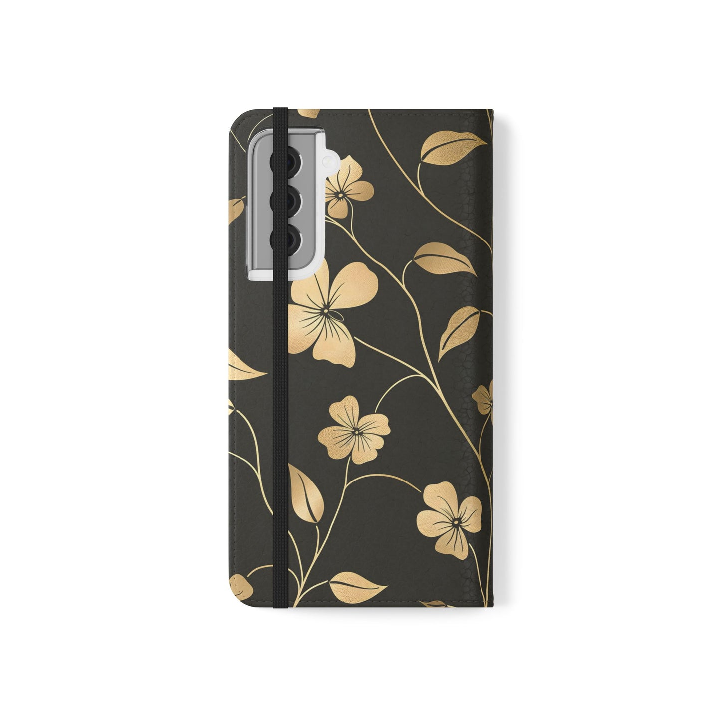 Golden Elegance – Samsung Vegan Leather Wallet Case
