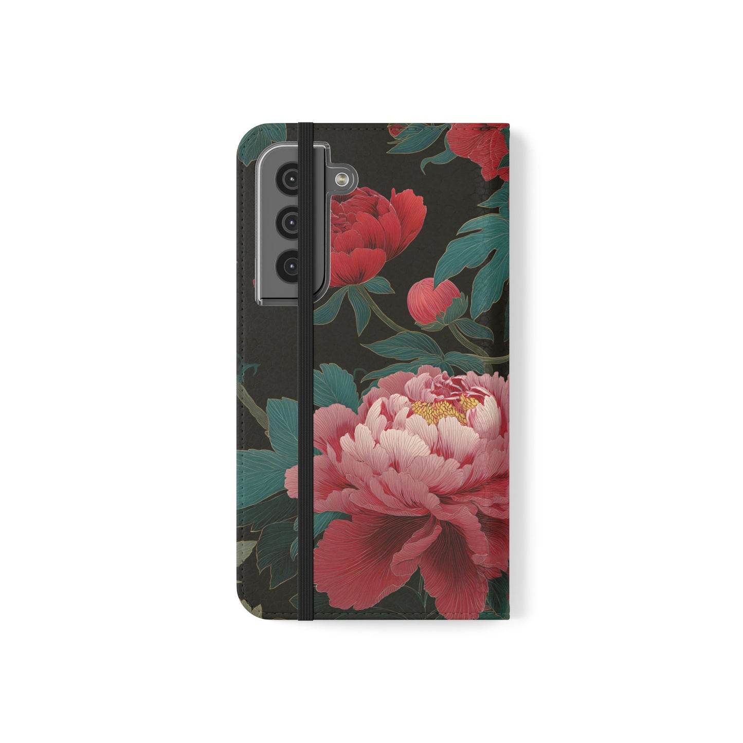Blooming Peony – Vegan Leather Samsung Flip Case
