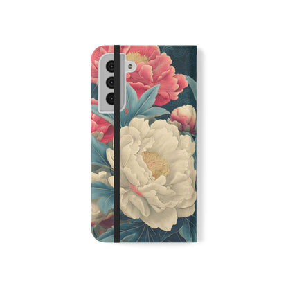 Floral Whispers – Vegan Leather Flip Samsung Case