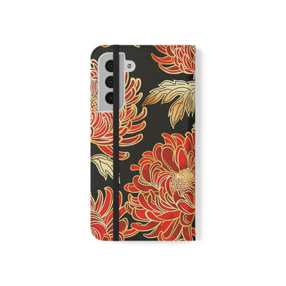 Ember Petals – Vegan Leather Wallet Samsung Case