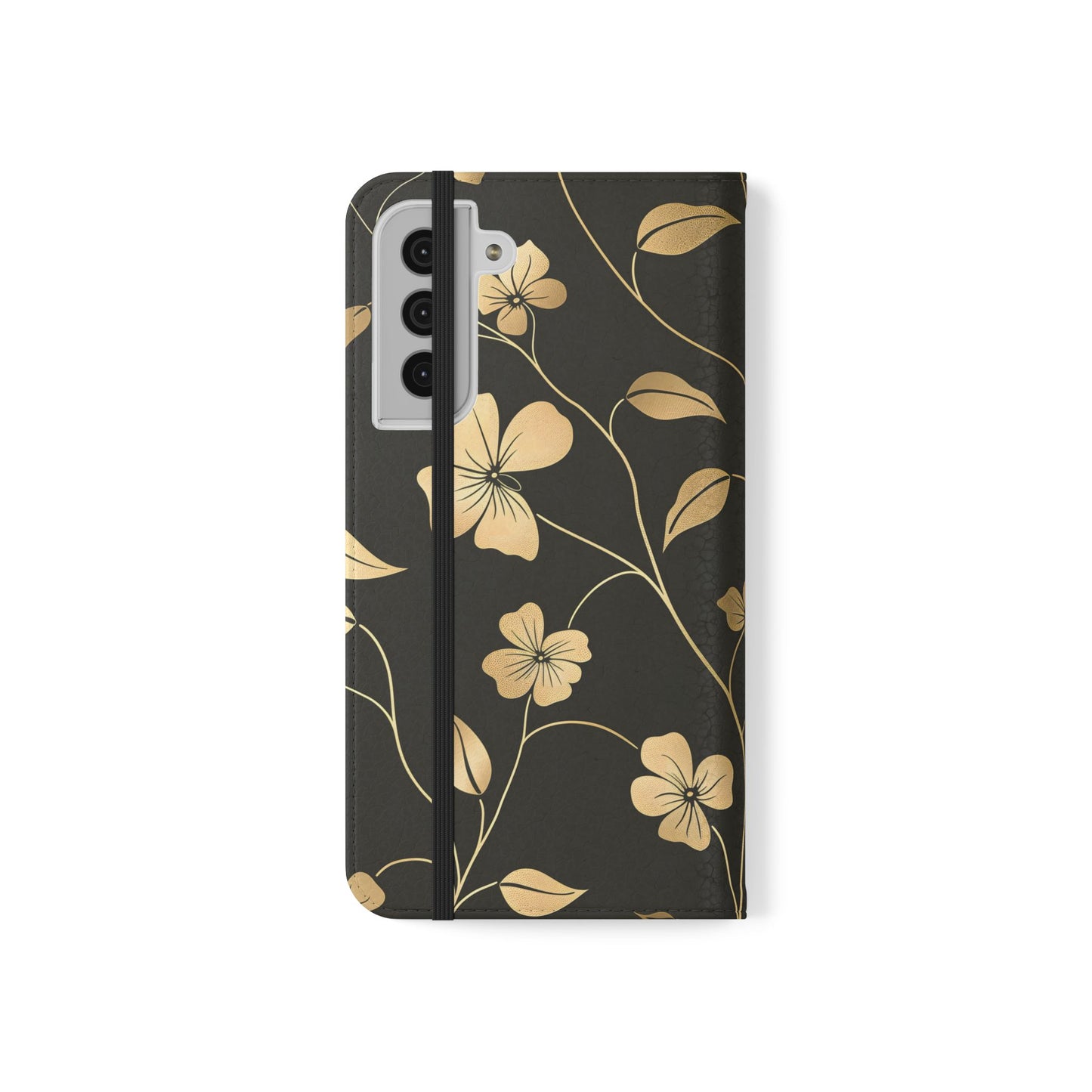 Golden Elegance – Samsung Vegan Leather Wallet Case