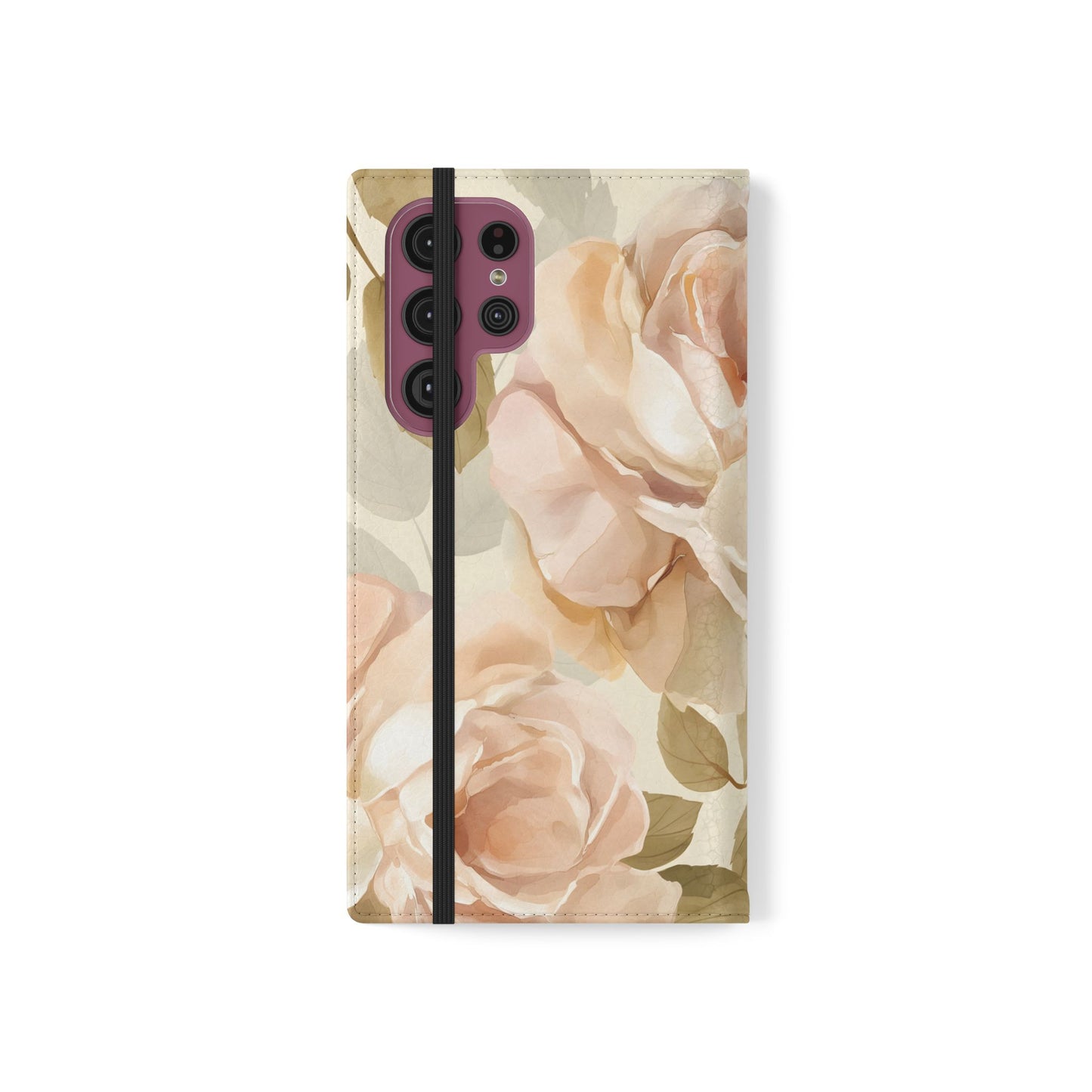 Soft Rose Elegance – Vegan Leather Wallet Samsung Case