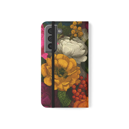 Midnight Bloom – Samsung Vegan Leather Flip Phone Case