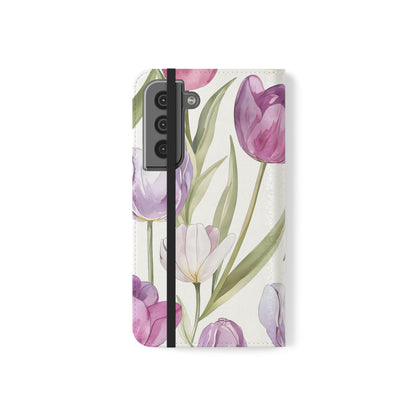 Tulip Serenade – Vegan Leather Wallet Samsung Case