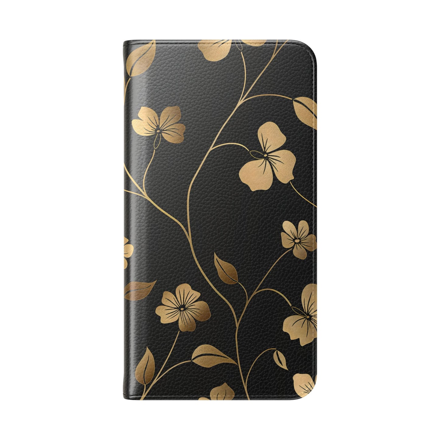 Golden Elegance – Samsung Vegan Leather Wallet Case