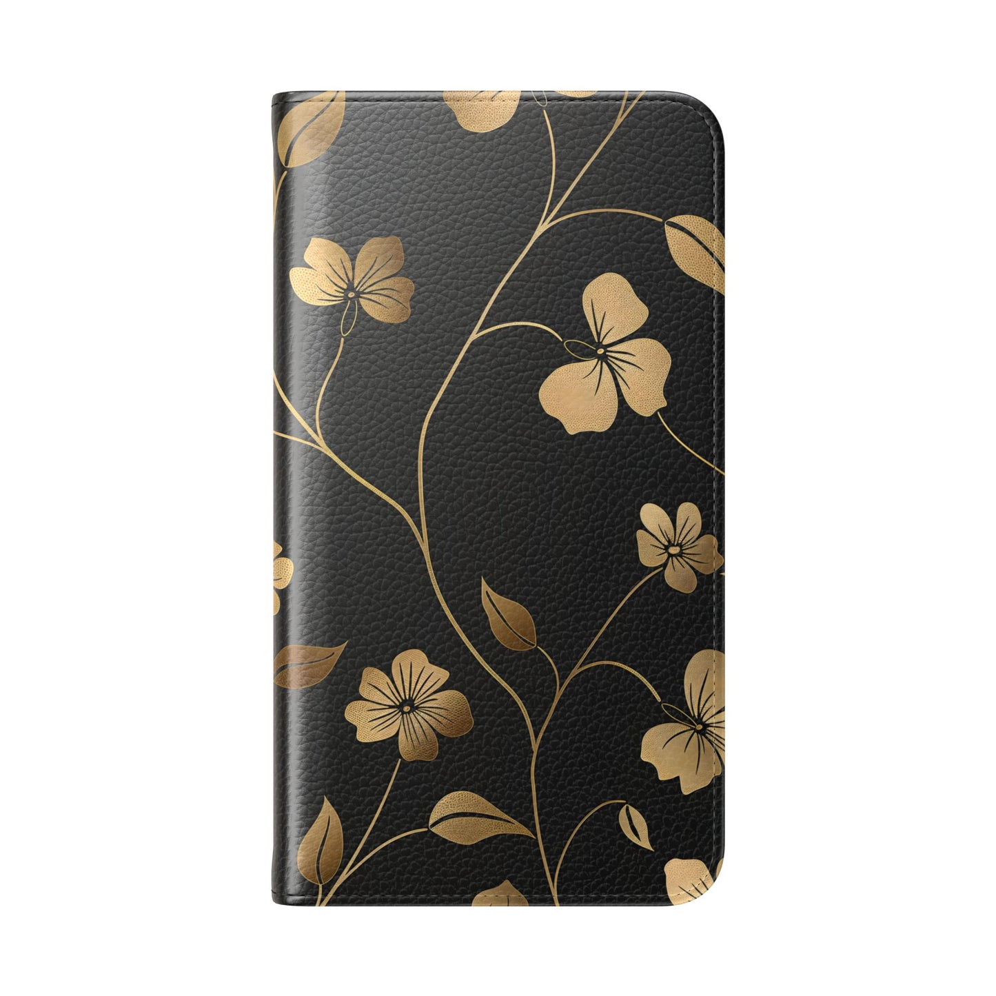 Golden Elegance – Samsung Vegan Leather Wallet Case