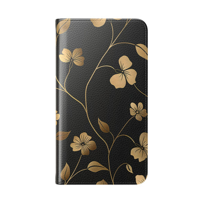 Golden Elegance – Samsung Vegan Leather Wallet Case