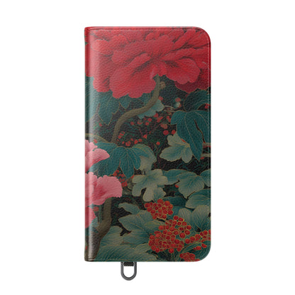Blooming Peony – Vegan Leather Samsung Flip Case