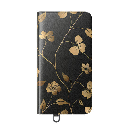 Golden Elegance – Samsung Vegan Leather Wallet Case