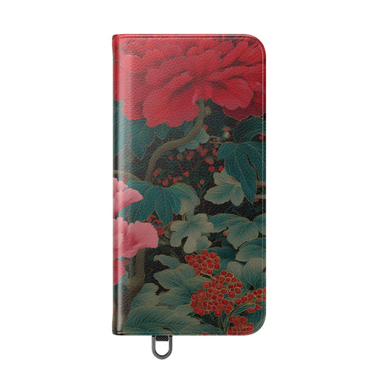 Blooming Peony – Vegan Leather Samsung Flip Case
