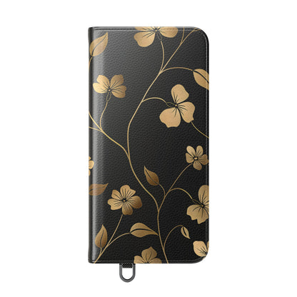Golden Elegance – Samsung Vegan Leather Wallet Case