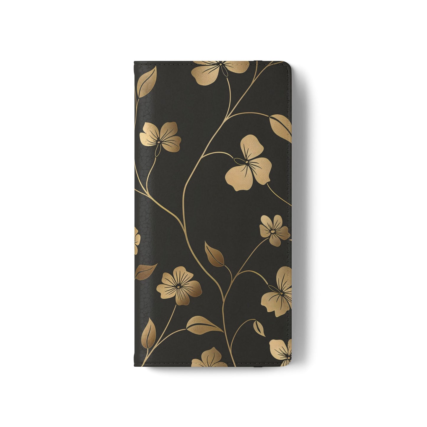 Golden Elegance – Samsung Vegan Leather Wallet Case