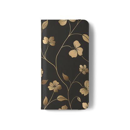 Golden Elegance – Samsung Vegan Leather Wallet Case