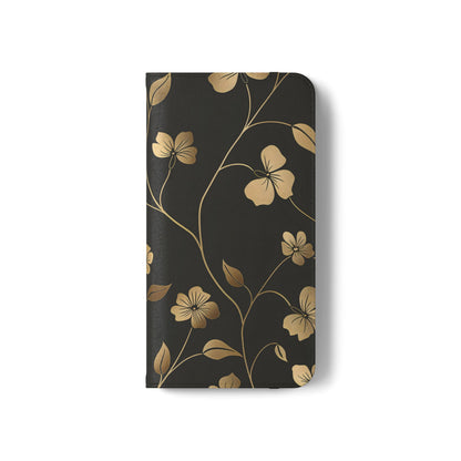 Golden Elegance – Samsung Vegan Leather Wallet Case
