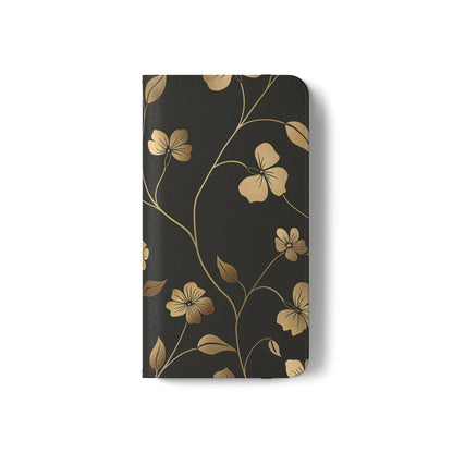 Golden Elegance – Samsung Vegan Leather Wallet Case