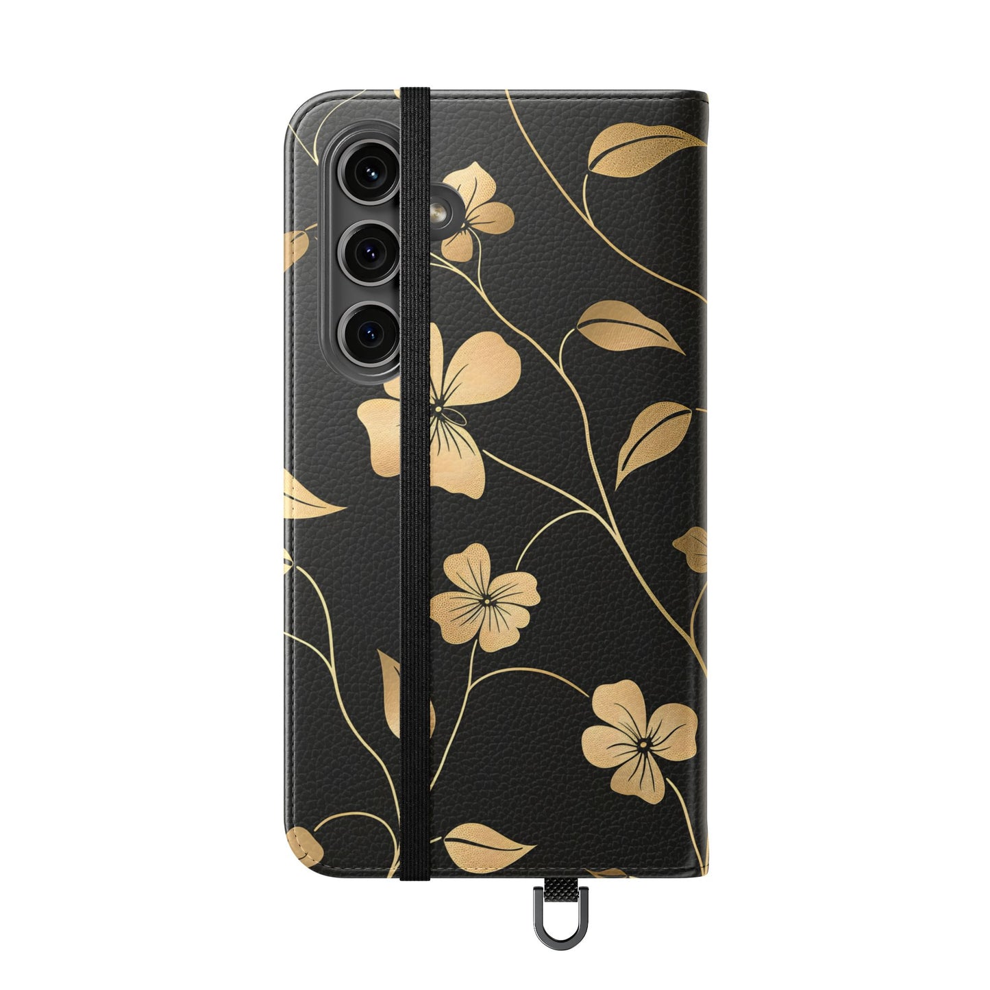 Golden Elegance – Samsung Vegan Leather Wallet Case