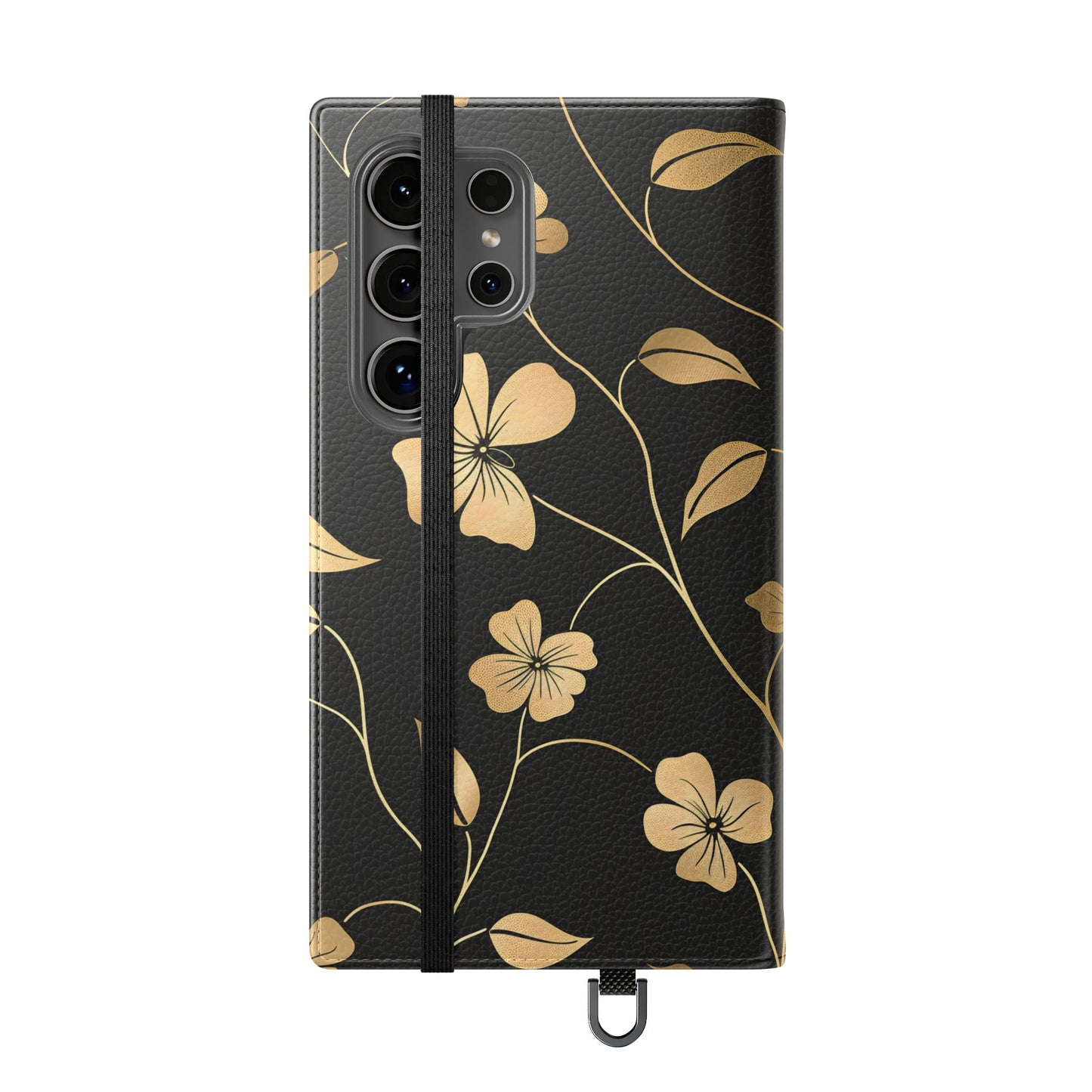 Golden Elegance – Samsung Vegan Leather Wallet Case