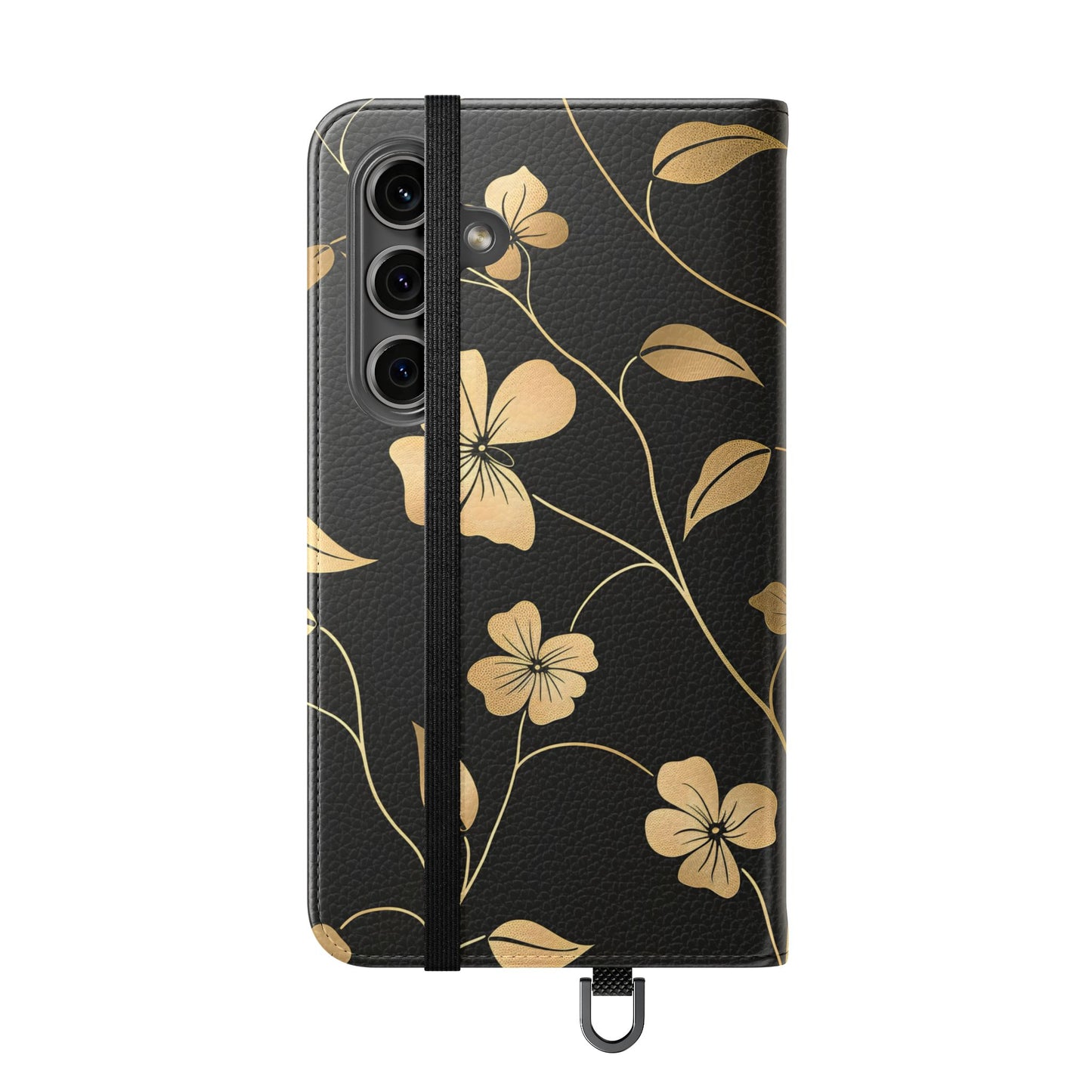 Golden Elegance – Samsung Vegan Leather Wallet Case