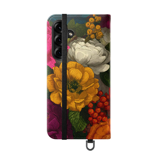 Midnight Bloom – Samsung Vegan Leather Flip Phone Case
