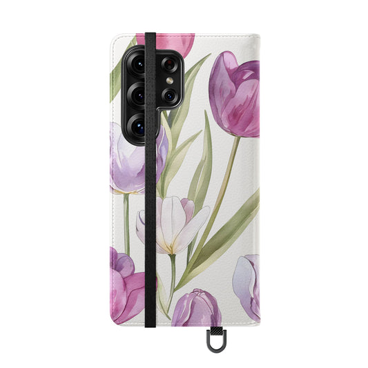 Tulip Serenade – Vegan Leather Wallet Samsung Case