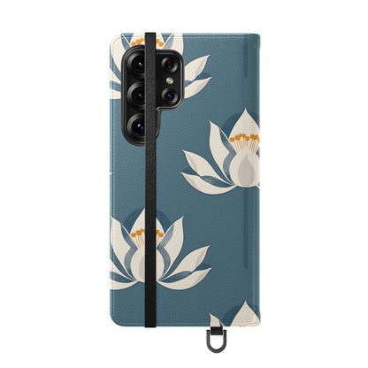 Lotus Serenity – Vegan Leather Wallet Samsung Case