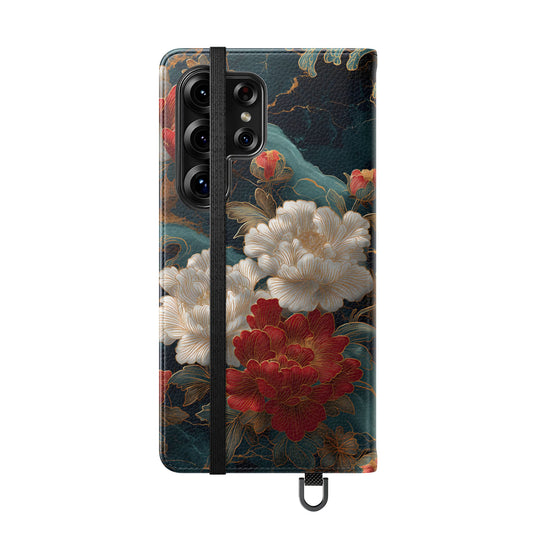 Crimson Tides – Vegan Leather Samsung Flip Case