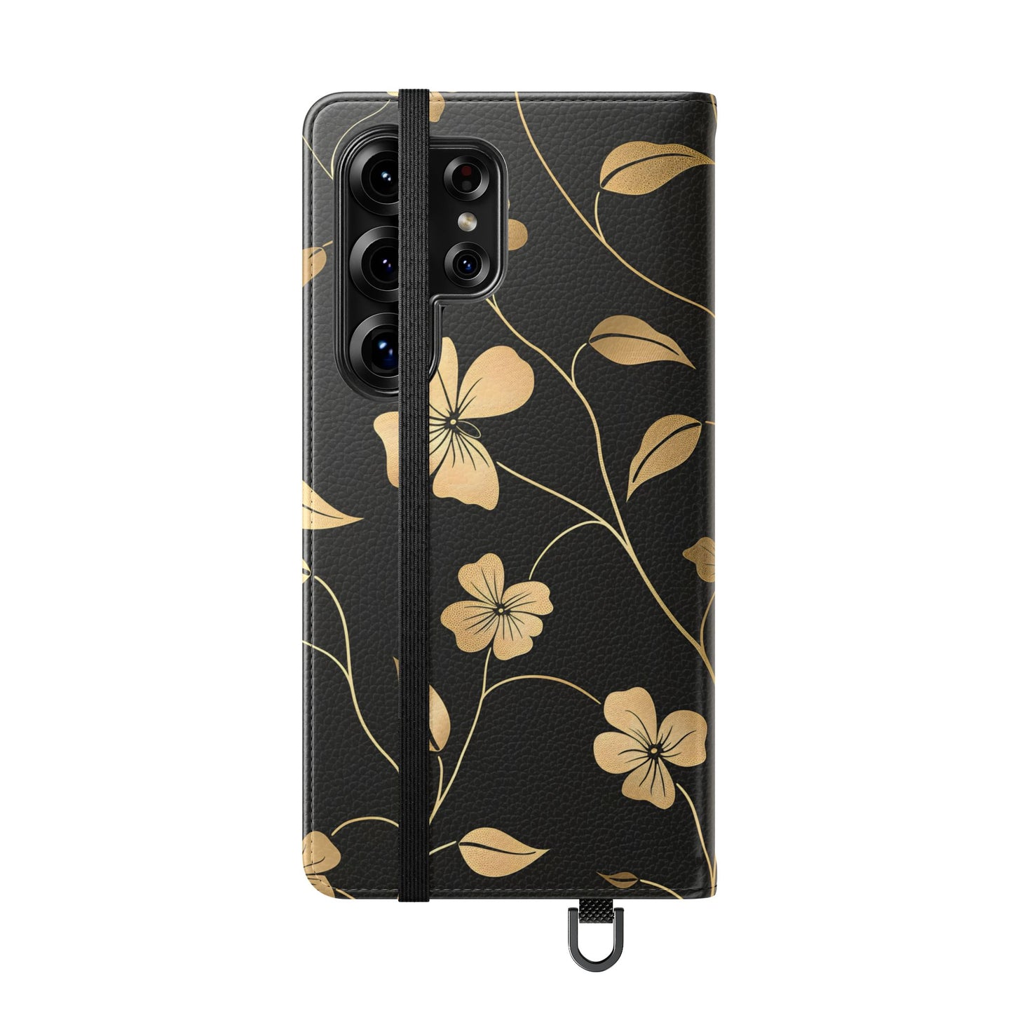Golden Elegance – Samsung Vegan Leather Wallet Case