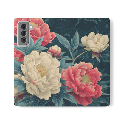 Floral Whispers – Vegan Leather Flip Samsung Case