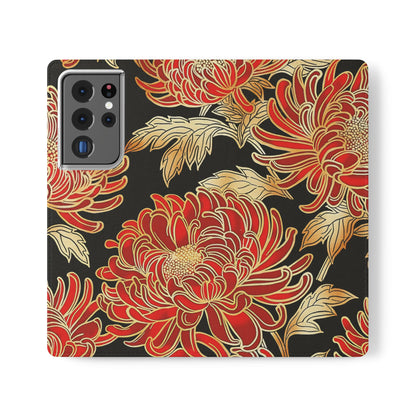Ember Petals – Vegan Leather Wallet Samsung Case